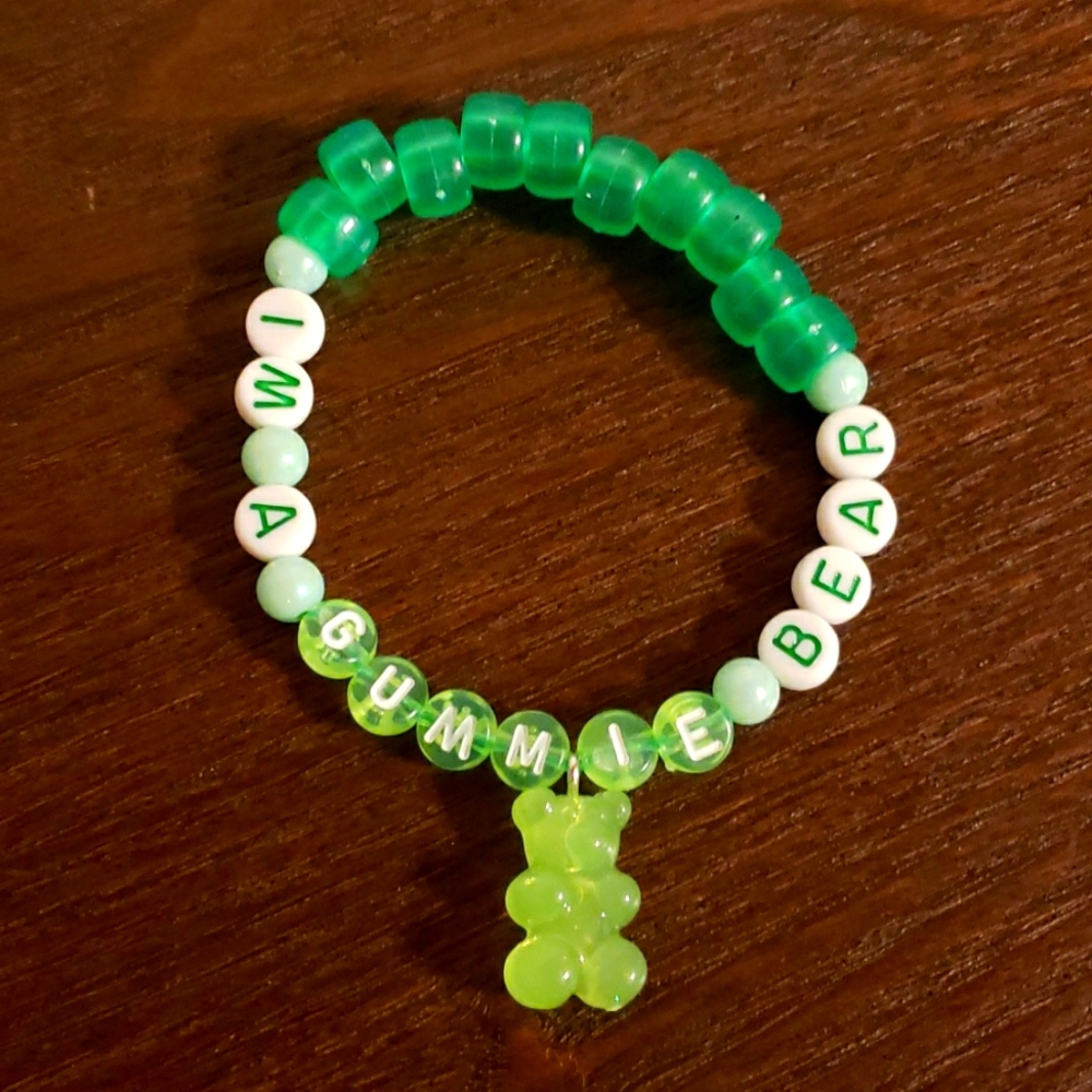 Home made bead bracelet: I'm A gummie bear!